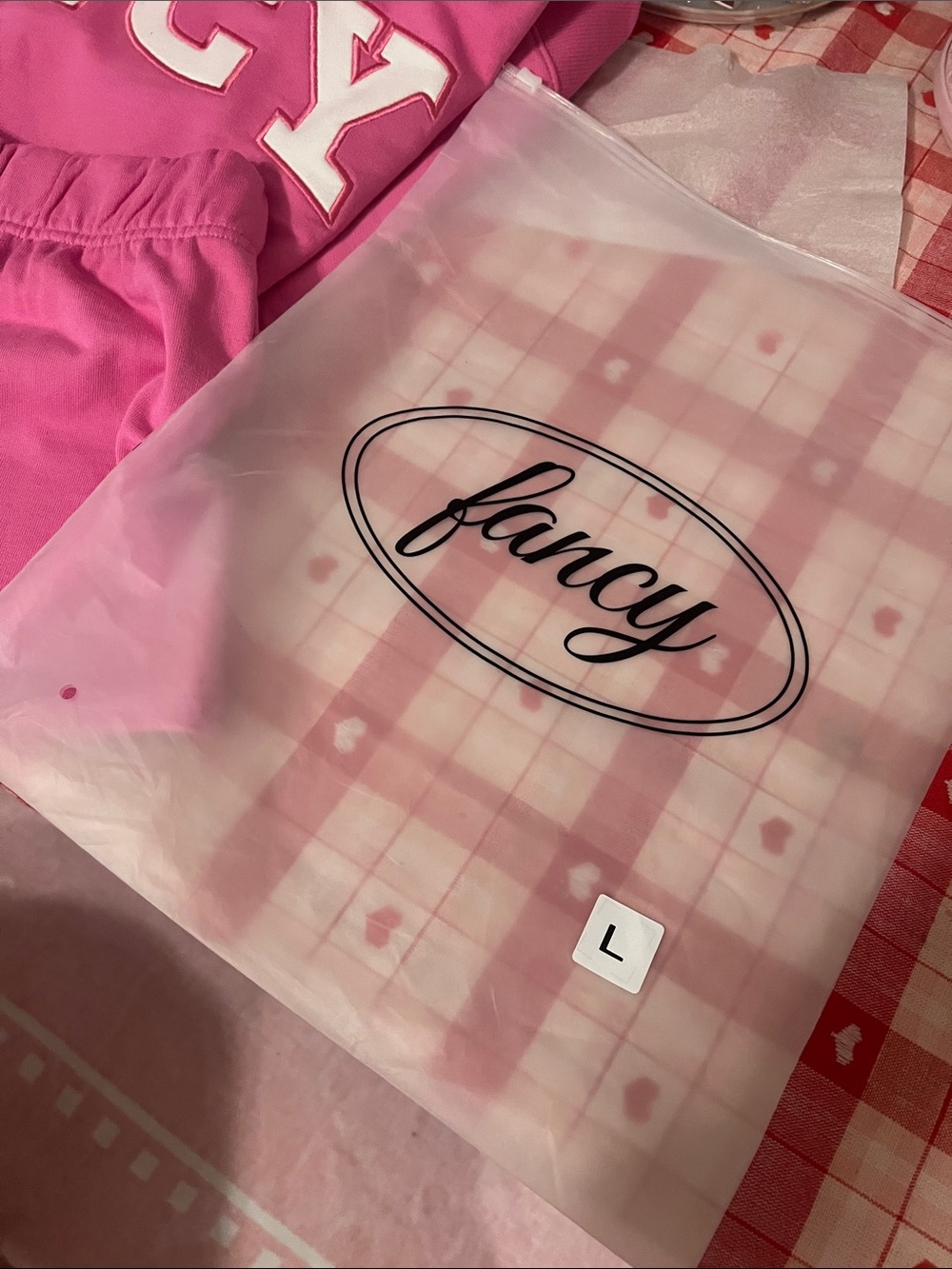 Fancy Oversized 'FANCY' Short-Sleeve Crewneck L/XL & Shorts Size L -Bubblegum - Picture 12 of 12
